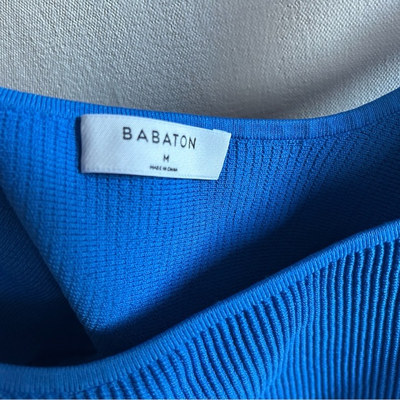 Blue Ribbed Women's Top - Picture 2 of 2